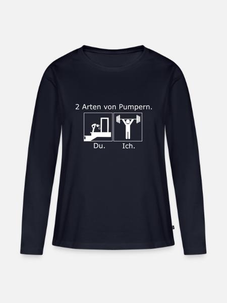 Pumper - Frauen Premium Bio Langarmshirt - Navy