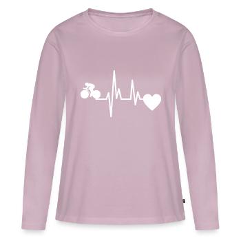 Fahrradtour Fahrrad Radeln Mountainbike Radfahren - Frauen Premium Bio Langarmshirt - Altrosa - Vorne - Julia (174cm)
