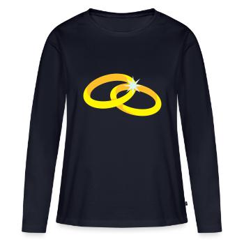 Ringe - Frauen Premium Bio Langarmshirt - Navy - Vorne - Julia (174cm)