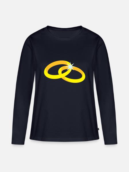 Ringe - Frauen Premium Bio Langarmshirt - Navy
