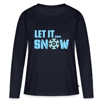 qu’il neige - T-shirt manches longues Premium bio Femme - bleu marine - Devant - Julia (174cm)