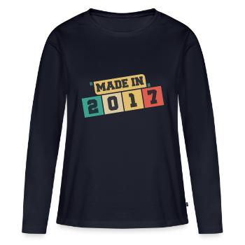 2023 anniversaire 2023 né en 2023 anniversaire - T-shirt manches longues Premium bio Femme - bleu marine - Devant - Julia (174cm)