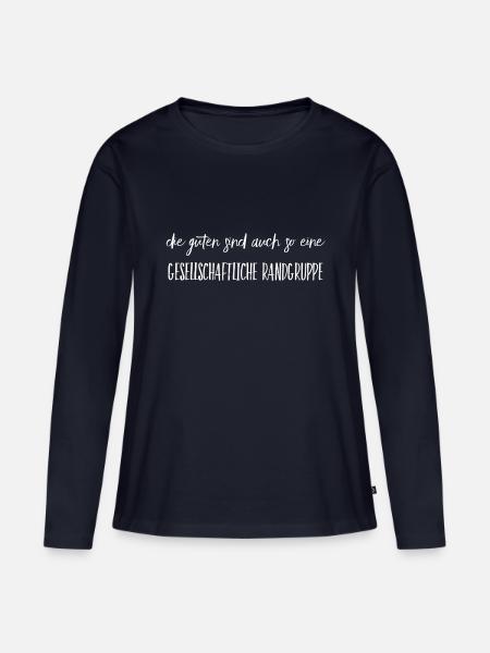 Lustiger Spruch - Frauen Premium Bio Langarmshirt - Navy