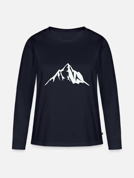 berge berg - Frauen Premium Bio Langarmshirt - Navy
