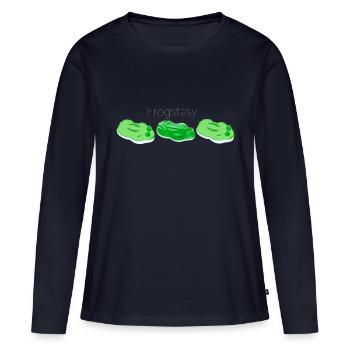 Frogstasy - Frauen Premium Bio Langarmshirt - Navy - Vorne - Julia (174cm)