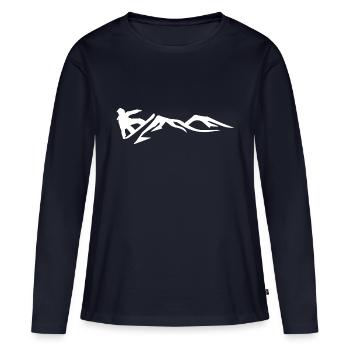 Snowboard Snowboarder - T-shirt manches longues Premium bio Femme - bleu marine - Devant - Julia (174cm)
