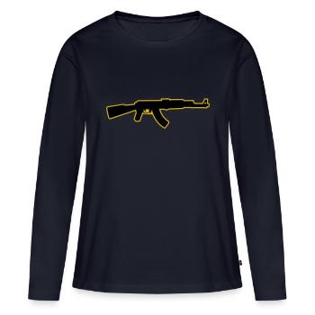 Kalashnikov AK 74 / 47 - T-shirt manches longues Premium bio Femme - bleu marine - Devant - Julia (174cm)