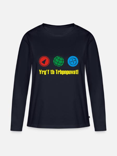 geocaching rot13 - Frauen Premium Bio Langarmshirt - Navy