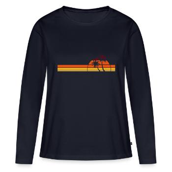 sunset - Frauen Premium Bio Langarmshirt - Navy - Vorne - Julia (174cm)