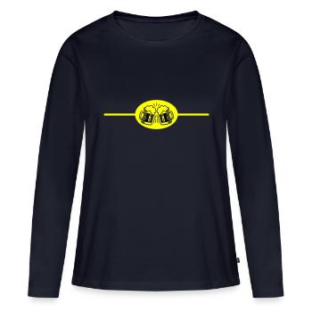 Élément bière - T-shirt manches longues Premium bio Femme - bleu marine - Devant - Julia (174cm)