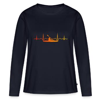 Femmes Kayak Hommes Kayak Kayak Kayak Kayak Canoë - T-shirt manches longues Premium bio Femme - bleu marine - Devant - Julia (174cm)