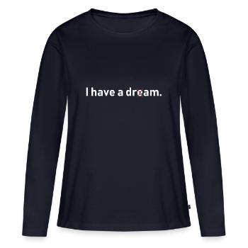J'ai un whisky de rêve Martin Luther King - T-shirt manches longues Premium bio Femme - bleu marine - Devant - Julia (174cm)