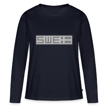 Tactique suédoise - T-shirt manches longues Premium bio Femme - bleu marine - Devant - Julia (174cm)