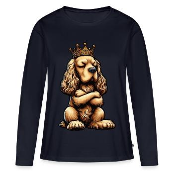 Cocker Spaniel Cockerhund Cocker Spaniel Besitzer - Frauen Premium Bio Langarmshirt - Navy - Vorne - Julia (174cm)