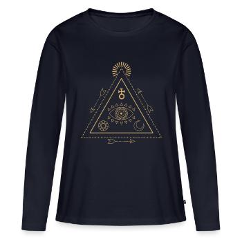 The All-Seeing Eye - Women's Premium Organic Long Sleeve Shirt - navy - Front - Julia (174cm)