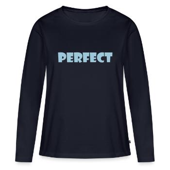 Parfait - T-shirt manches longues Premium bio Femme - bleu marine - Devant - Julia (174cm)