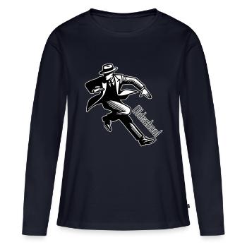 Messieurs des années 1930 - Design à l’ancienne - T-shirt manches longues Premium bio Femme - bleu marine - Devant - Julia (174cm)