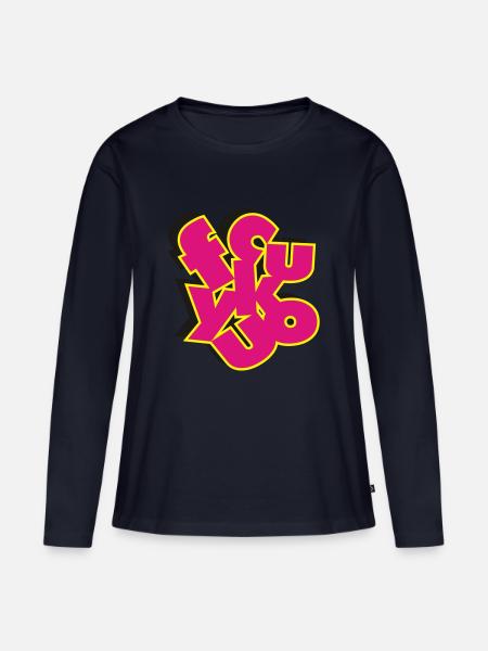 fcukyuo_3C_3D - Frauen Premium Bio Langarmshirt - Navy