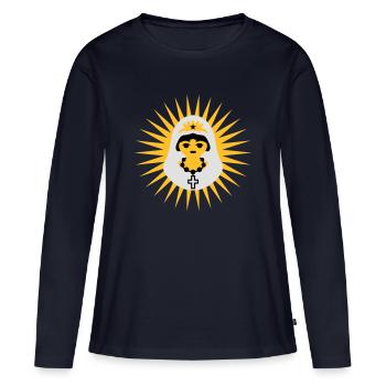 Braut | Bride | Wedding | Junggesellenabschied - T-shirt manches longues Premium bio Femme - bleu marine - Devant - Julia (174cm)