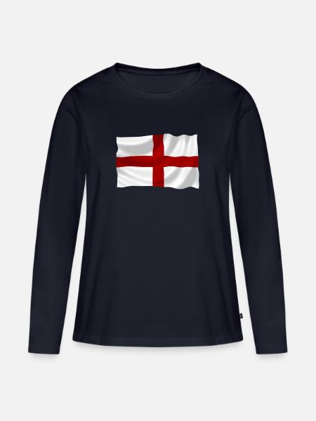England Flagge - Frauen Premium Bio Langarmshirt - Navy