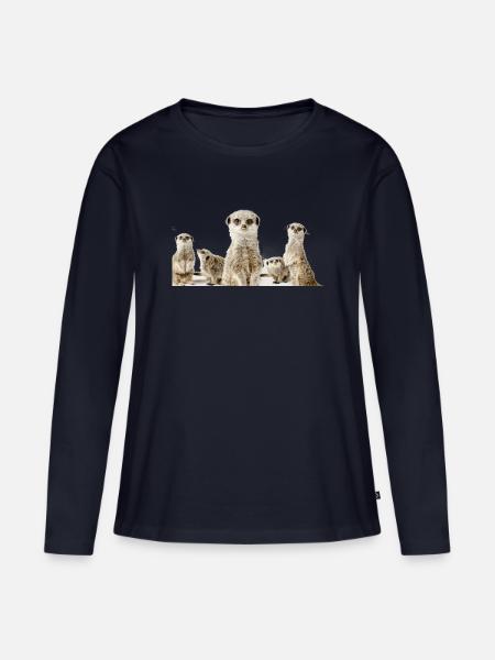 Erdhörnchen - Frauen Premium Bio Langarmshirt - Navy