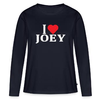 t-shirt name I love Joey t-shirt gift idea - Women's Premium Organic Long Sleeve Shirt - navy - Front - Julia (174cm)