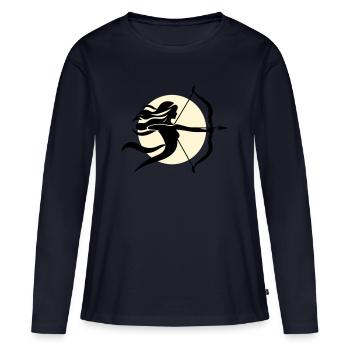 Schütze weiblich - Frauen Premium Bio Langarmshirt - Navy - Vorne - Julia (174cm)