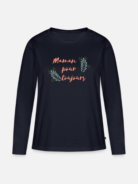 Liebende Mutter für immer - Frauen Premium Bio Langarmshirt - Navy