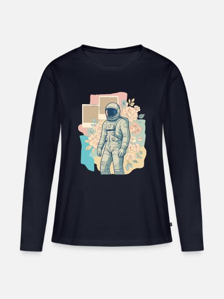 Cosmic Nostalgia - Frauen Premium Bio Langarmshirt - Navy