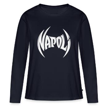 Napoli Crest Typography - Frauen Premium Bio Langarmshirt - Navy - Vorne - Julia (174cm)