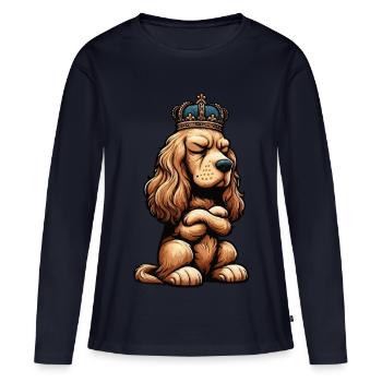 Cocker Spaniel Cockerhund Cocker Spaniel Besitzer - Frauen Premium Bio Langarmshirt - Navy - Vorne - Julia (174cm)