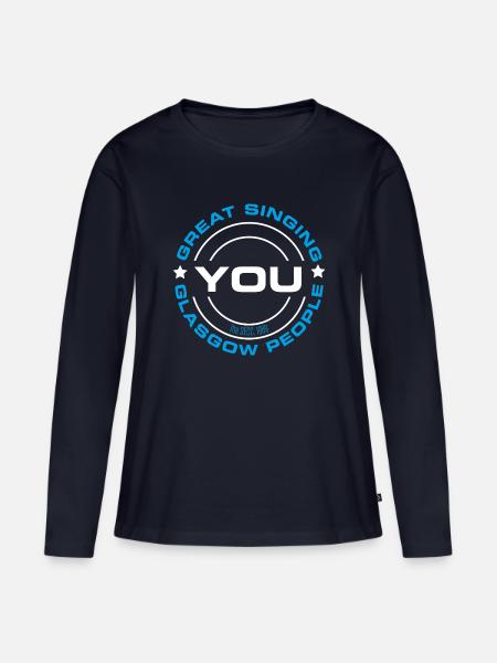 GLASGOW-MENSCHEN - Frauen Premium Bio Langarmshirt - Navy