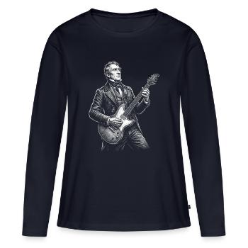 William Henry Harrison Guitare - T-shirt manches longues Premium bio Femme - bleu marine - Devant - Julia (174cm)