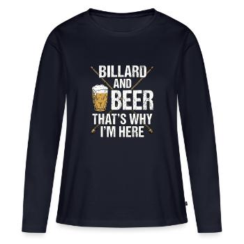 Billard Und Bier Kneipen Design - Frauen Premium Bio Langarmshirt - Navy - Vorne - Julia (174cm)