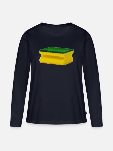 Schwamm - Frauen Premium Bio Langarmshirt - Navy