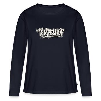 Tempelhof Berlin Graffiti Oldschool Hip Hop - Frauen Premium Bio Langarmshirt - Navy - Vorne - Julia (174cm)