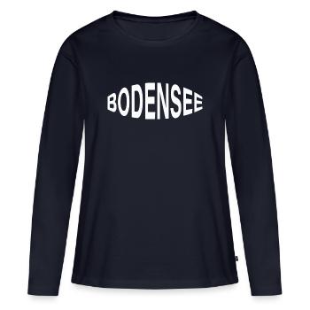 BODENSEE - Frauen Premium Bio Langarmshirt - Navy - Vorne - Julia (174cm)