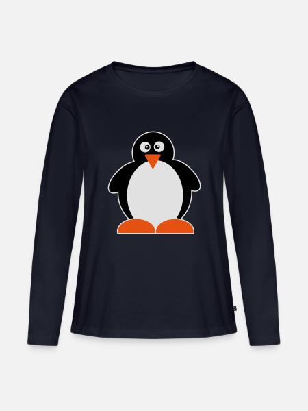 Pinguin - Frauen Premium Bio Langarmshirt - Navy