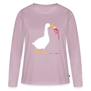 Oies couteau sanglant - T-shirt manches longues Premium bio Femme - rose poudré - Devant - Julia (174cm)