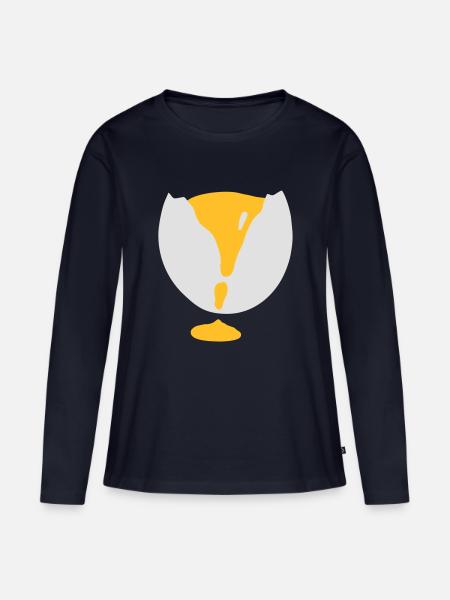 Rohes Ei - V2 - Frauen Premium Bio Langarmshirt - Navy