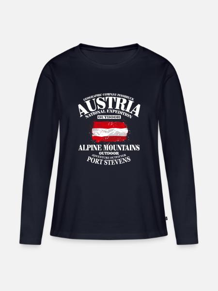 Austria - Österrreich - Frauen Premium Bio Langarmshirt - Navy
