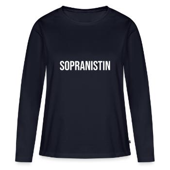 Sopranistin Sopran Gesang - Frauen Premium Bio Langarmshirt - Navy - Vorne - Julia (174cm)