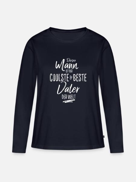 Vater - Frauen Premium Bio Langarmshirt - Navy