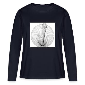 Mathematisches Mandala - Frauen Premium Bio Langarmshirt - Navy - Vorne - Julia (174cm)