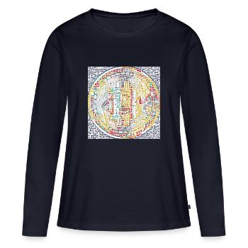 Bitcoin - T-shirt manches longues Premium bio Femme - bleu marine - Devant - Julia (174cm)