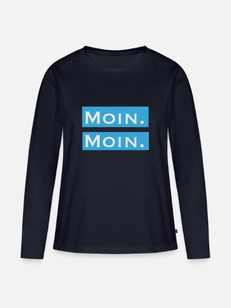 Moin Moin - Frauen Premium Bio Langarmshirt - Navy
