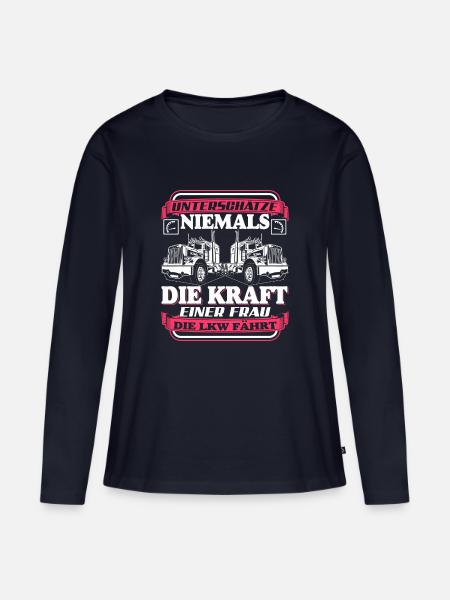 lkw frau - Frauen Premium Bio Langarmshirt - Navy