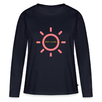 Eyes closed - Women's Premium Organic Long Sleeve Shirt - navy - Front - Julia (174cm)