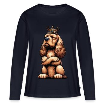 Cocker Spaniel Cockerhund Cocker Spaniel Besitzer - Frauen Premium Bio Langarmshirt - Navy - Vorne - Julia (174cm)