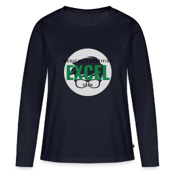 Medically Certified Excel Geek - Women's Premium Organic Long Sleeve Shirt - navy - Front - Julia (174cm)